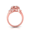 geometric round cut diamond ring in rose gold
