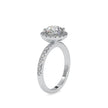 halo round cut lab-grown diamond ring in white gold