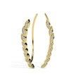 leaf shaped diamond climber earrings in yellow gold