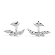 leaf cluster diamond stud earrings in white gold