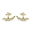 leaf cluster diamond stud earrings in yellow gold