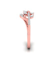 leafy wave marquise diamond ring in rose gold