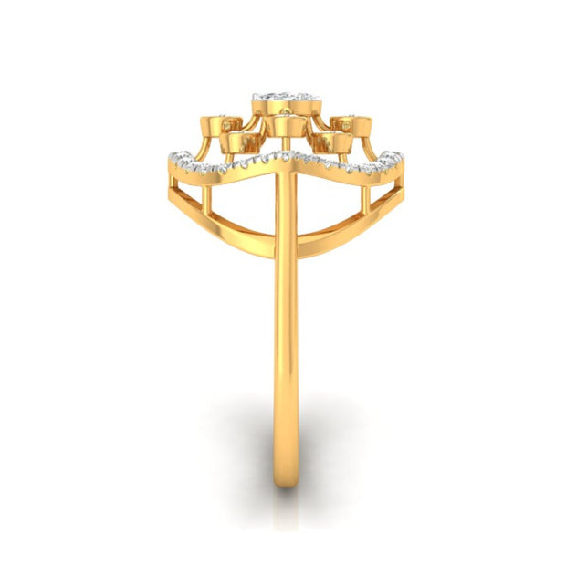 marquise cluster diamond ring in yellow gold