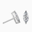 marquise prong set diamond stud earrings in white gold