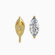 marquise prong set diamond stud earrings in yellow gold