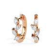 marquise cluster diamond hoop earrings in rose gold