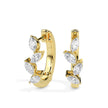 marquise cluster diamond hoop earrings in yellow gold