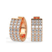 Rose Gold Multi Row Style Pave Set Lab-Grown Diamond Hoop Earrings