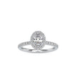 oval halo lab-grown diamond ring in white gold