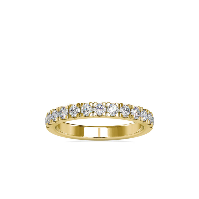 pave half eternity lab-grown diamond ring in yellow gold