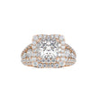 princess cut double halo lab-grown diamond ring in rose gold