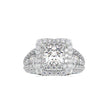princess cut double halo lab-grown diamond ring in white gold