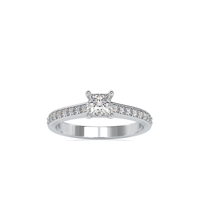 princess prong lab-grown diamond ring in white gold