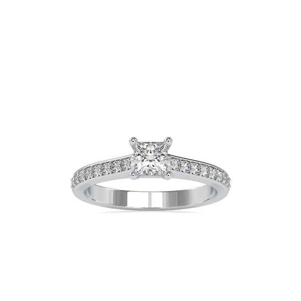 princess prong lab-grown diamond ring in white gold