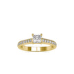 princess prong lab-grown diamond ring in yellow gold