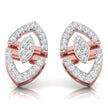 round cluster diamond stud earrings in rose gold
