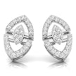 round cluster diamond stud earrings in white gold