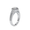 round cut halo lab-grown diamond ring in white gold