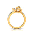 round cut prong set diamond ring in yellow gold
