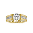 round cut tension lab-grown diamond ring in yellow gold