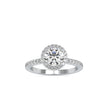 round halo lab-grown diamond ring in white gold