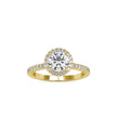 round halo lab-grown diamond ring in yellow gold