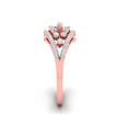 round prong half bezel diamond ring in rose gold