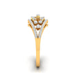 round prong half bezel diamond ring in yellow gold