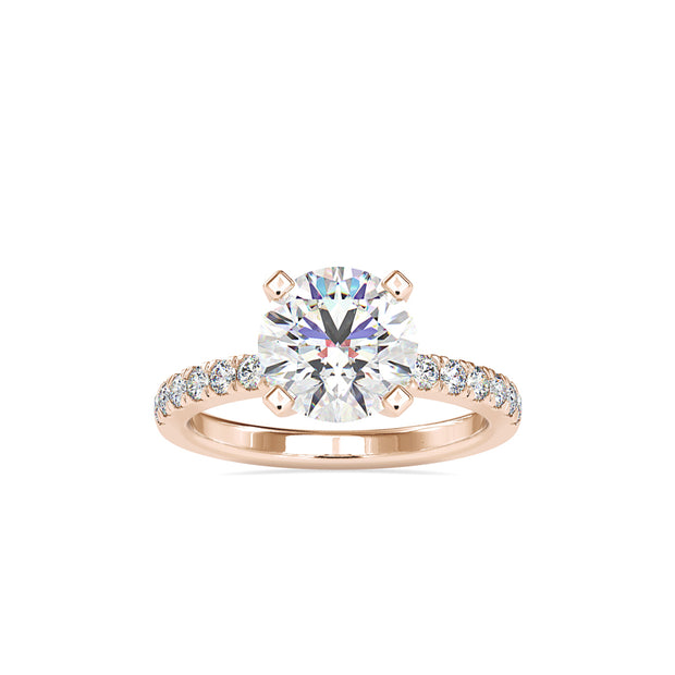 round cut solitaire lab-grown diamond ring in rose gold