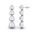 round diamond dangler earrings in white gold