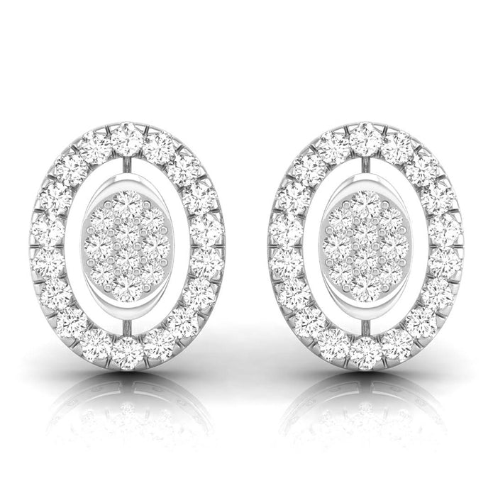 round diamond stud earrings in white gold
