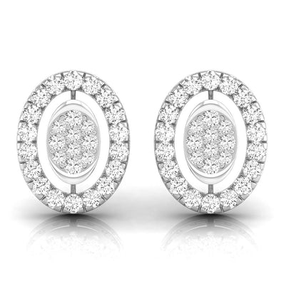 round diamond stud earrings in white gold