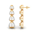 round diamond dangler earrings in yellow gold