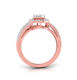 split shank round cluster diamond ring in rose gold