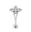 square halo prong set lab-grown diamond ring white gold
