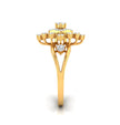 square halo prong set lab-grown diamond ring yellow gold