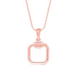square pave diamond pendant necklace in rose gold