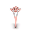 sunburst cluster lab-grown diamond ring rose gold