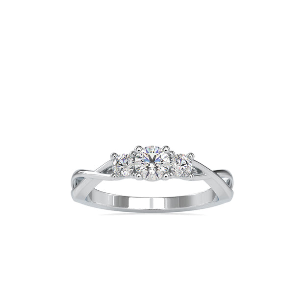 round three stone lab-grown diamond ring in rose gold