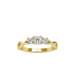 round three stone lab-grown diamond ring in yellow gold