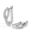 twisted infinity diamond hoop earrings in white gold