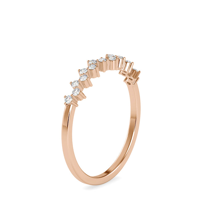 zig zag diamond ring in rose gold