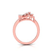 fan-shaped round cut lab-grown diamond ring in rose gold
