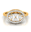 lattice design round cut diamond ring in yellow gold