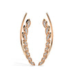 leaf shaped diamond climber earrings in rose gold