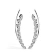 leaf shaped diamond climber earrings in white gold