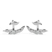 leaf cluster diamond stud earrings in white gold