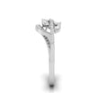 leafy wave marquise diamond ring in white gold