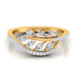 leafy wave marquise diamond ring in yellow gold