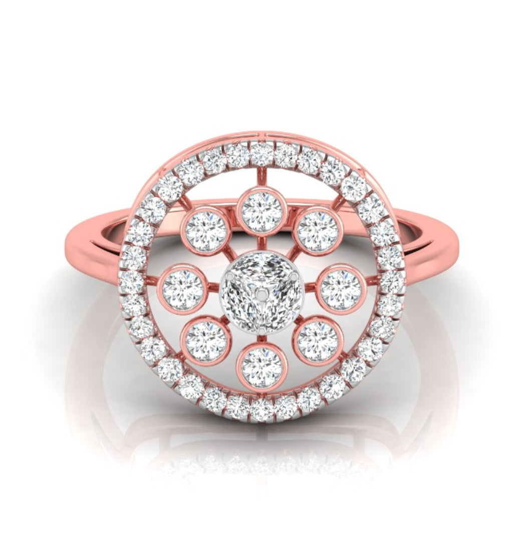 marquise cluster diamond ring in rose gold